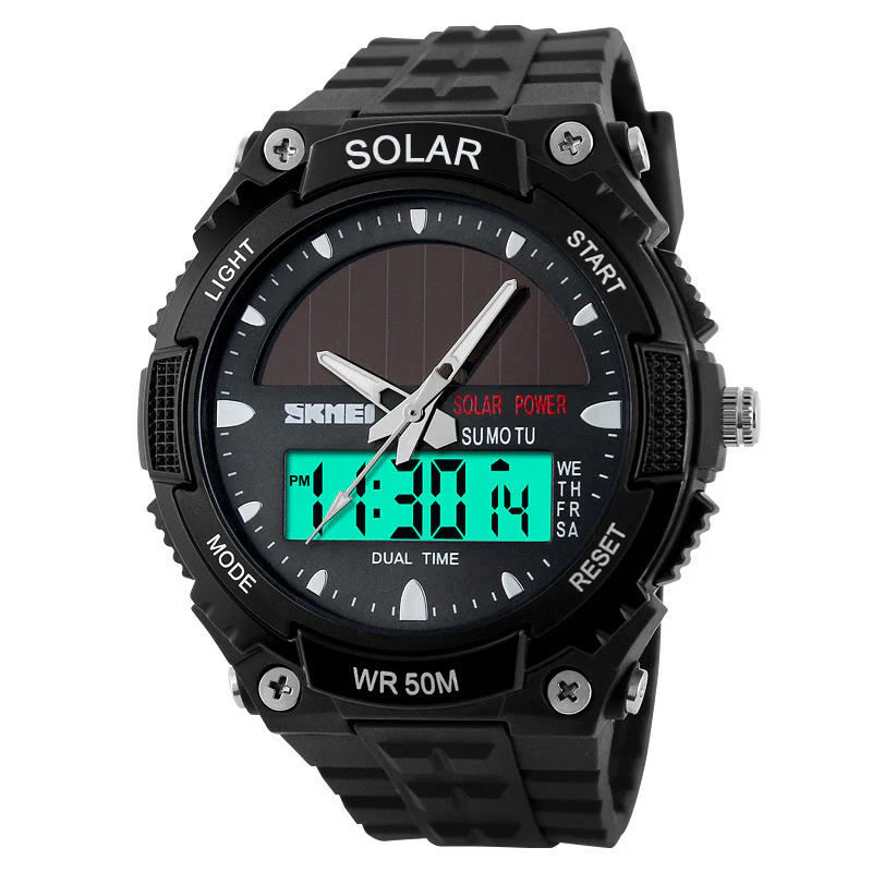 1049 Skmei reloj para caballero doble hora pulsera de caucho - Image 2