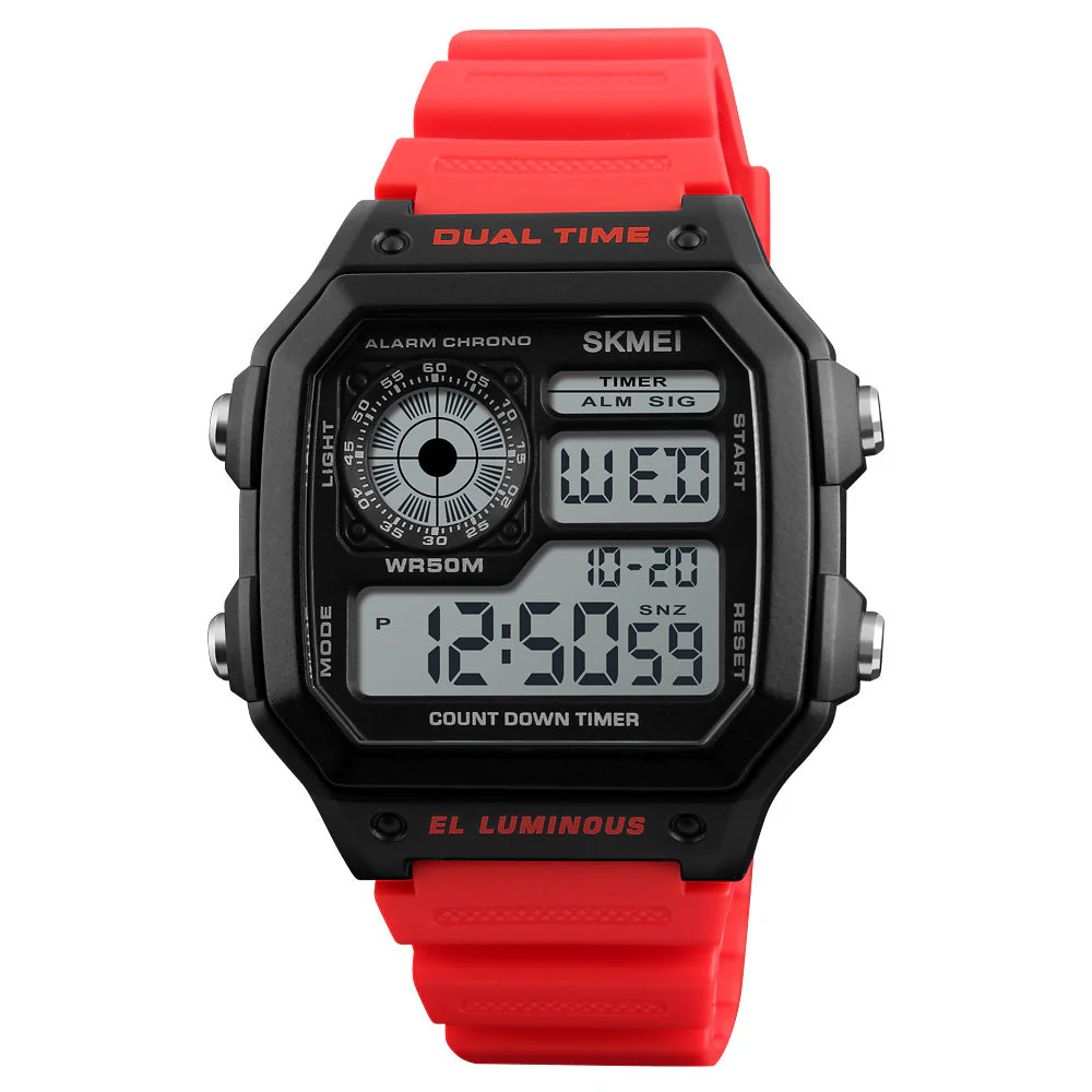 1299 Reloj Skmei para caballero deportivo digital pulsera de caucho - Image 7