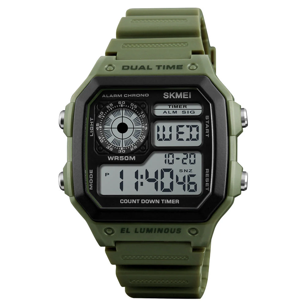 1299 Reloj Skmei para caballero deportivo digital pulsera de caucho - Image 8