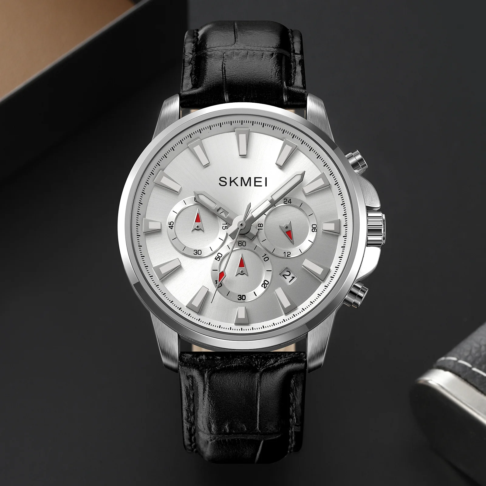 2071 SKMEI para hombre pulsera de cuero - Image 22