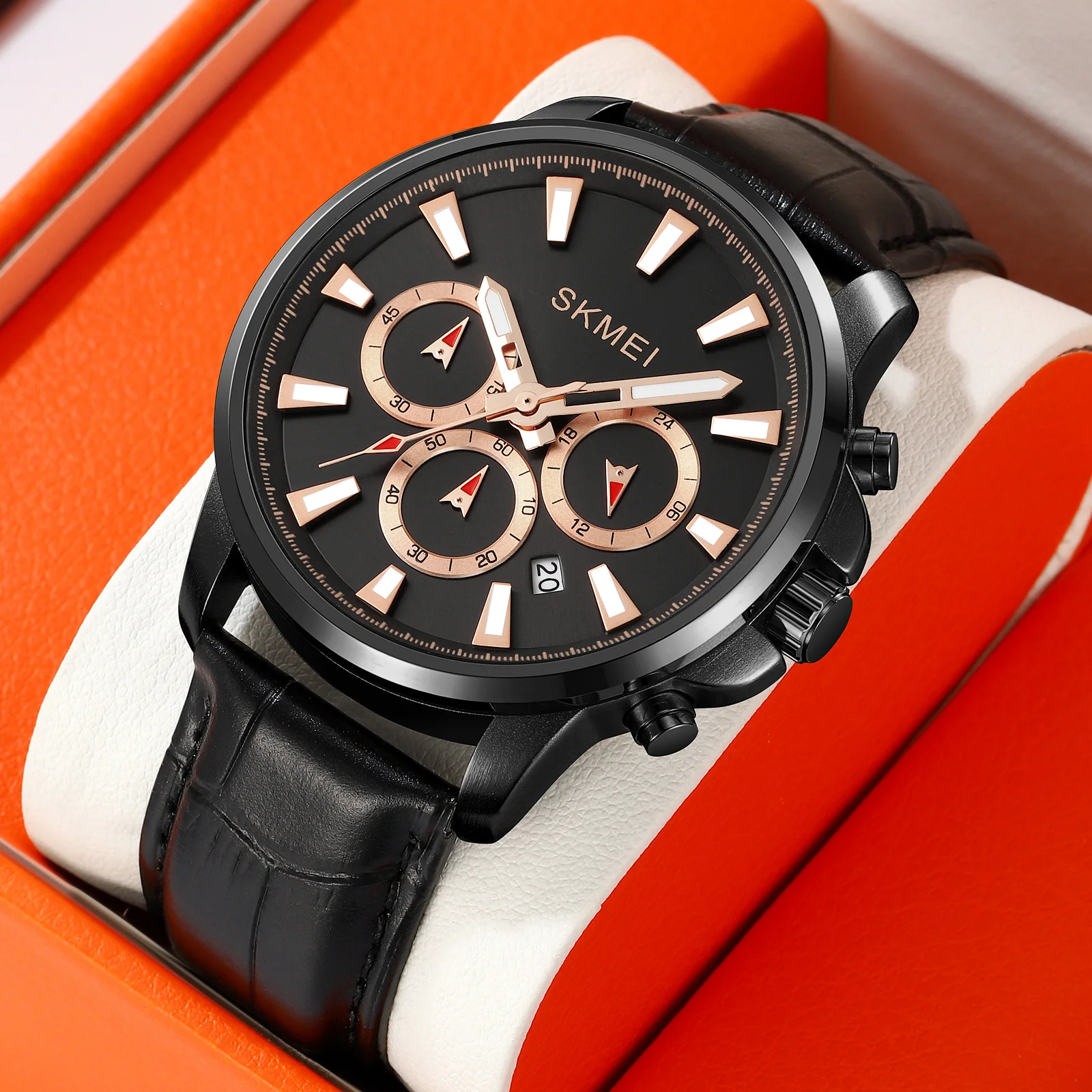 2071 SKMEI para hombre pulsera de cuero - Image 3