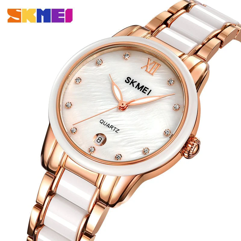 2175 Reloj Skmei para dama pulsera de metal - Image 2