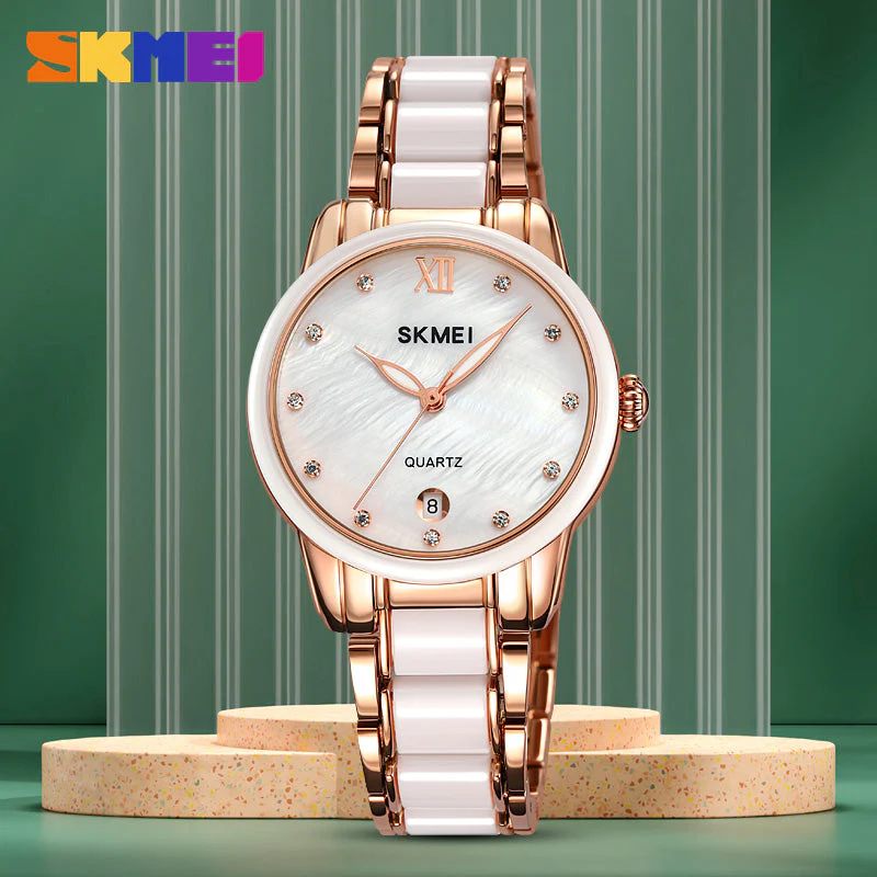 2175 Reloj Skmei para dama pulsera de metal - Image 4