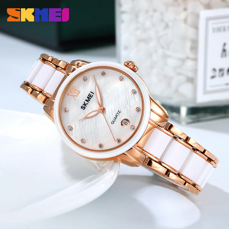 2175 Reloj Skmei para dama pulsera de metal - Image 5
