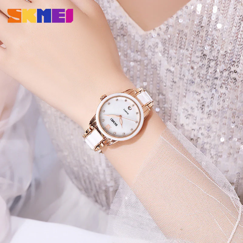 2175 Reloj Skmei para dama pulsera de metal - Image 6