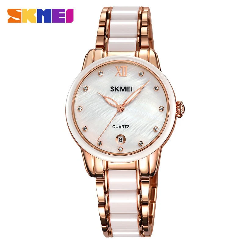2175 Reloj Skmei para dama pulsera de metal - Image 8