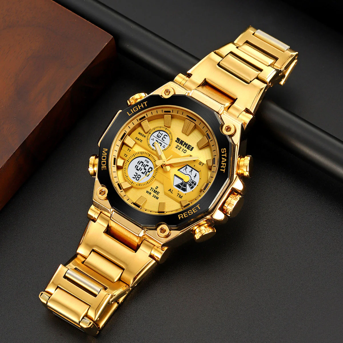 2210 Reloj Skmei para caballero pulsera de acero - Image 3