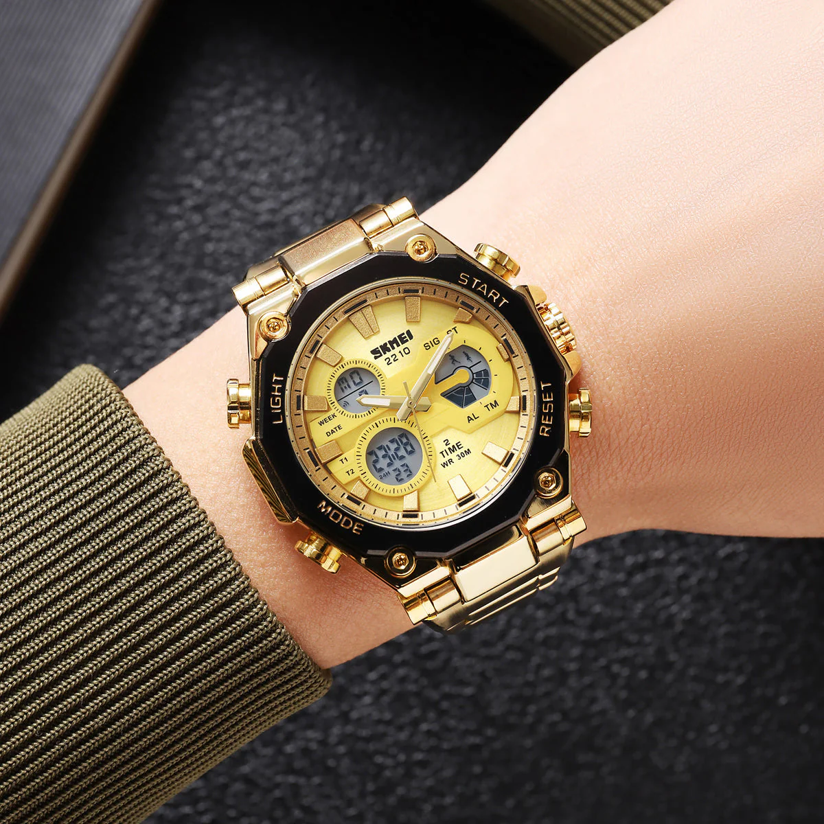 2210 Reloj Skmei para caballero pulsera de acero - Image 4
