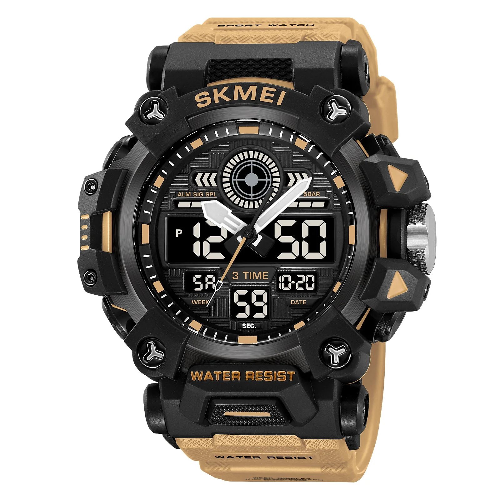 2226 Reloj Skmei pulsera de caucho para hombre Doble hora - Image 10