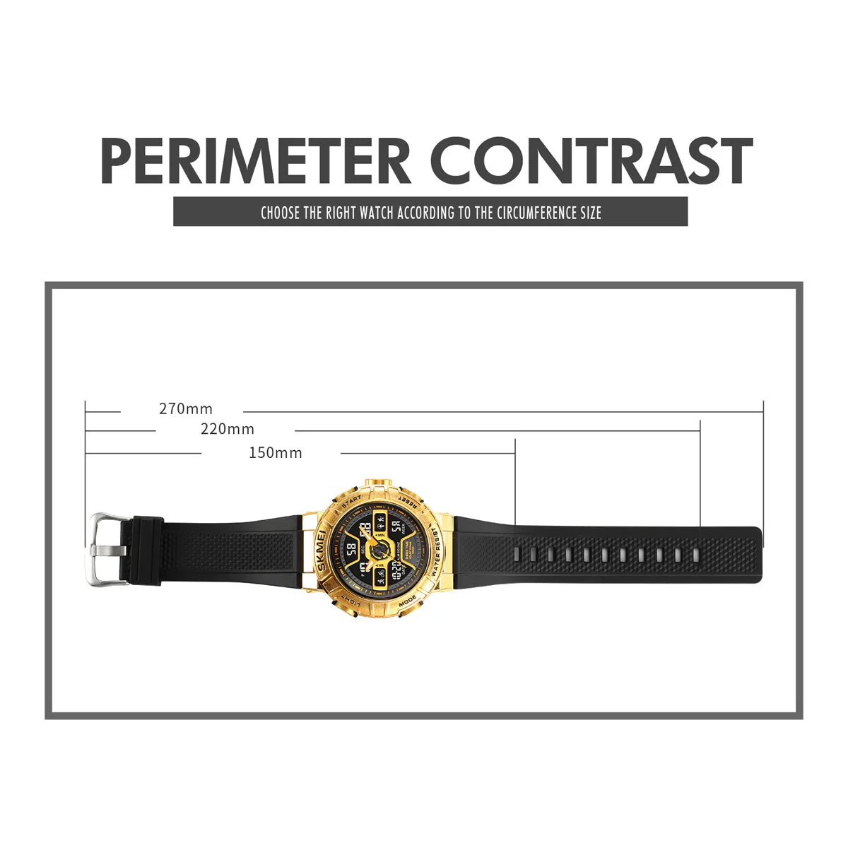 2227 Reloj Skmei deportivo para caballero pulsera de resina - Image 10
