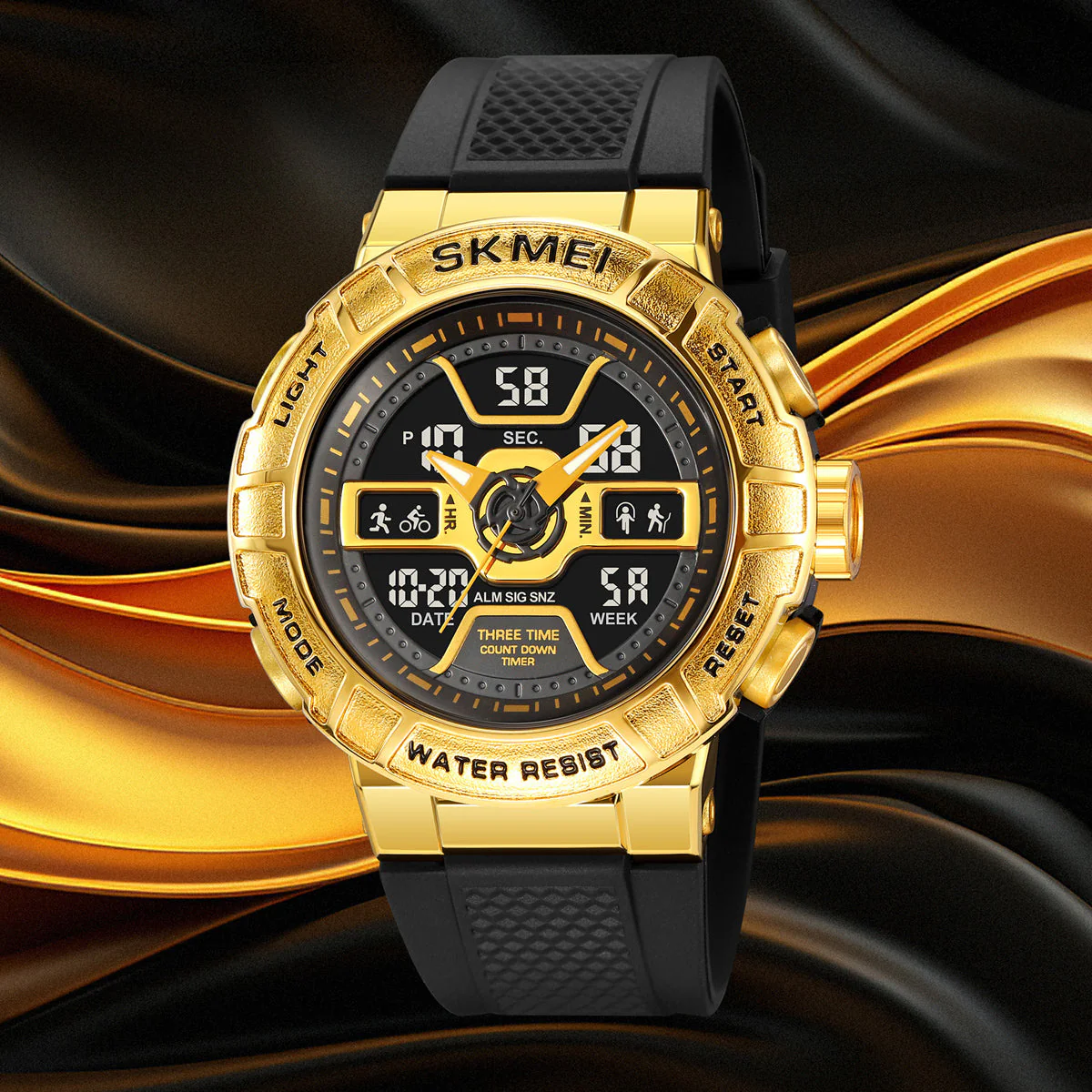 2227 Reloj Skmei deportivo para caballero pulsera de resina - Image 3