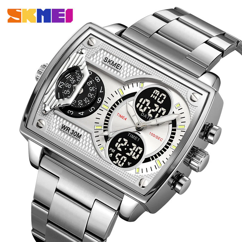2229 Reloj Skmei para hombre pulsera de metal cuadrado - Image 11