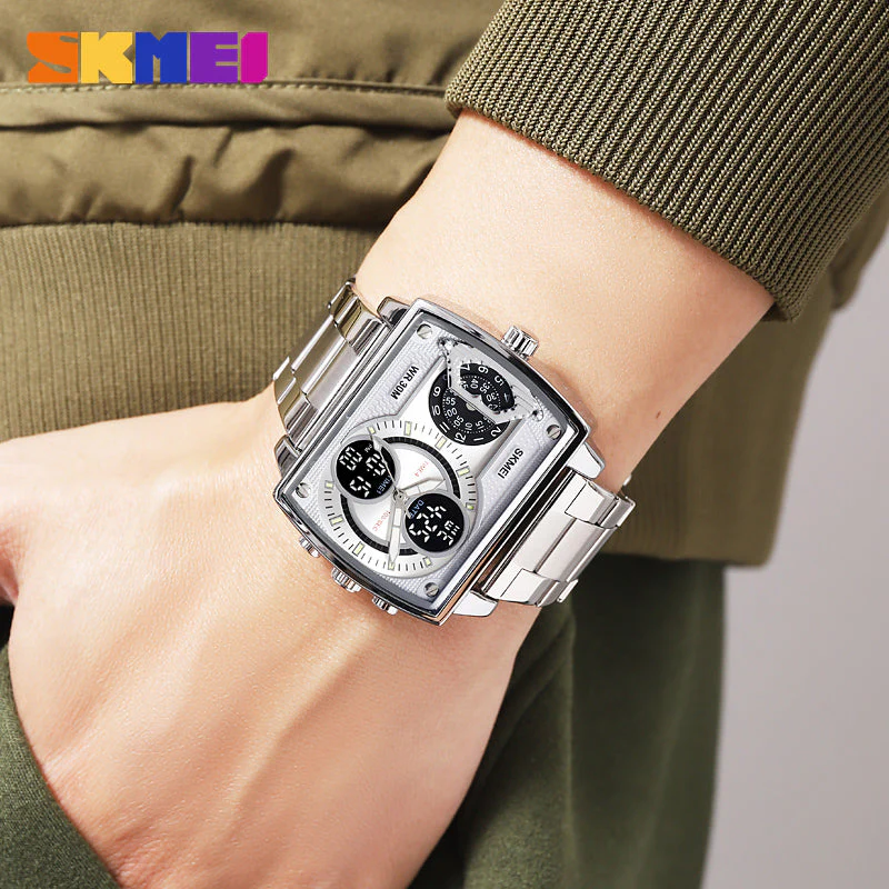 2229 Reloj Skmei para hombre pulsera de metal cuadrado - Image 8