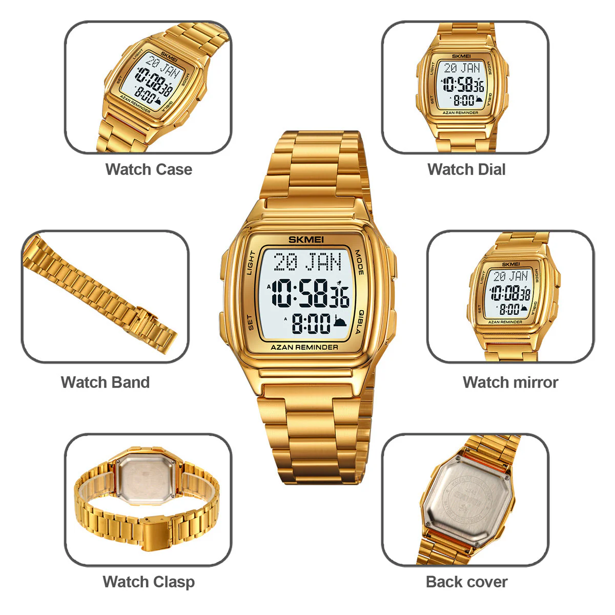 2240 Reloj Skmei para hombre pulsera de metal - Image 8