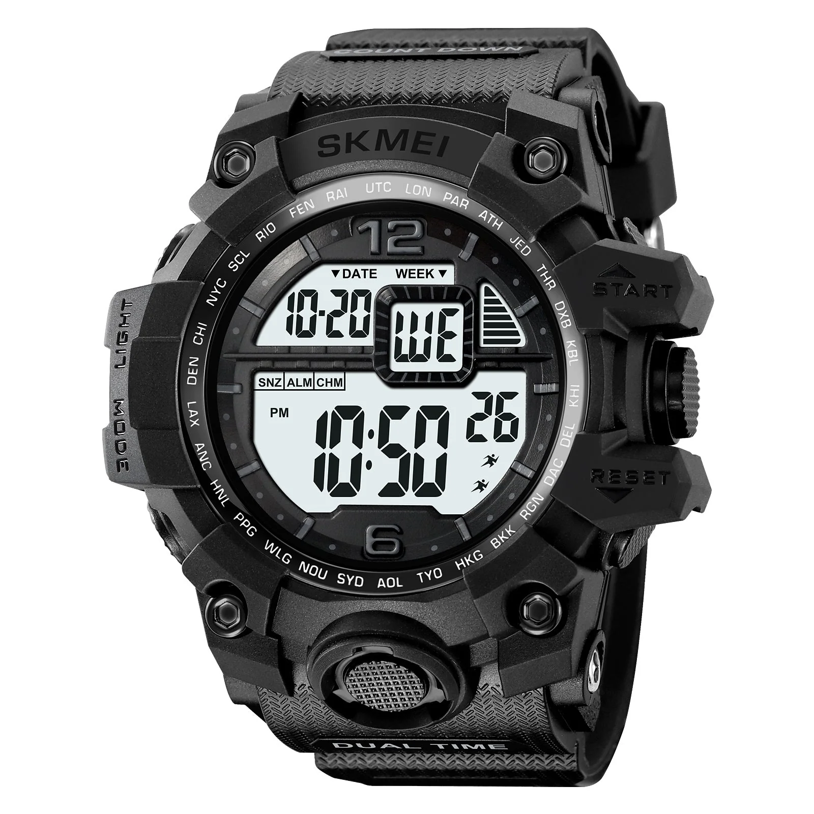 2245 reloj Skmei con pantalla digital para hombre pulsera de goma - Image 8