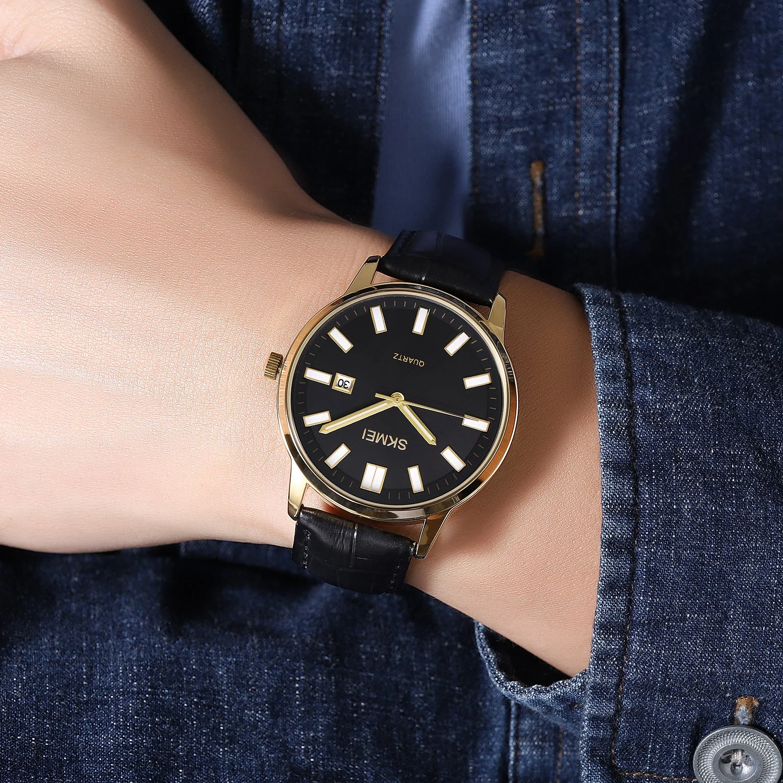 2252 Reloj SKMEI para hombre pulsera de cuero - Image 7