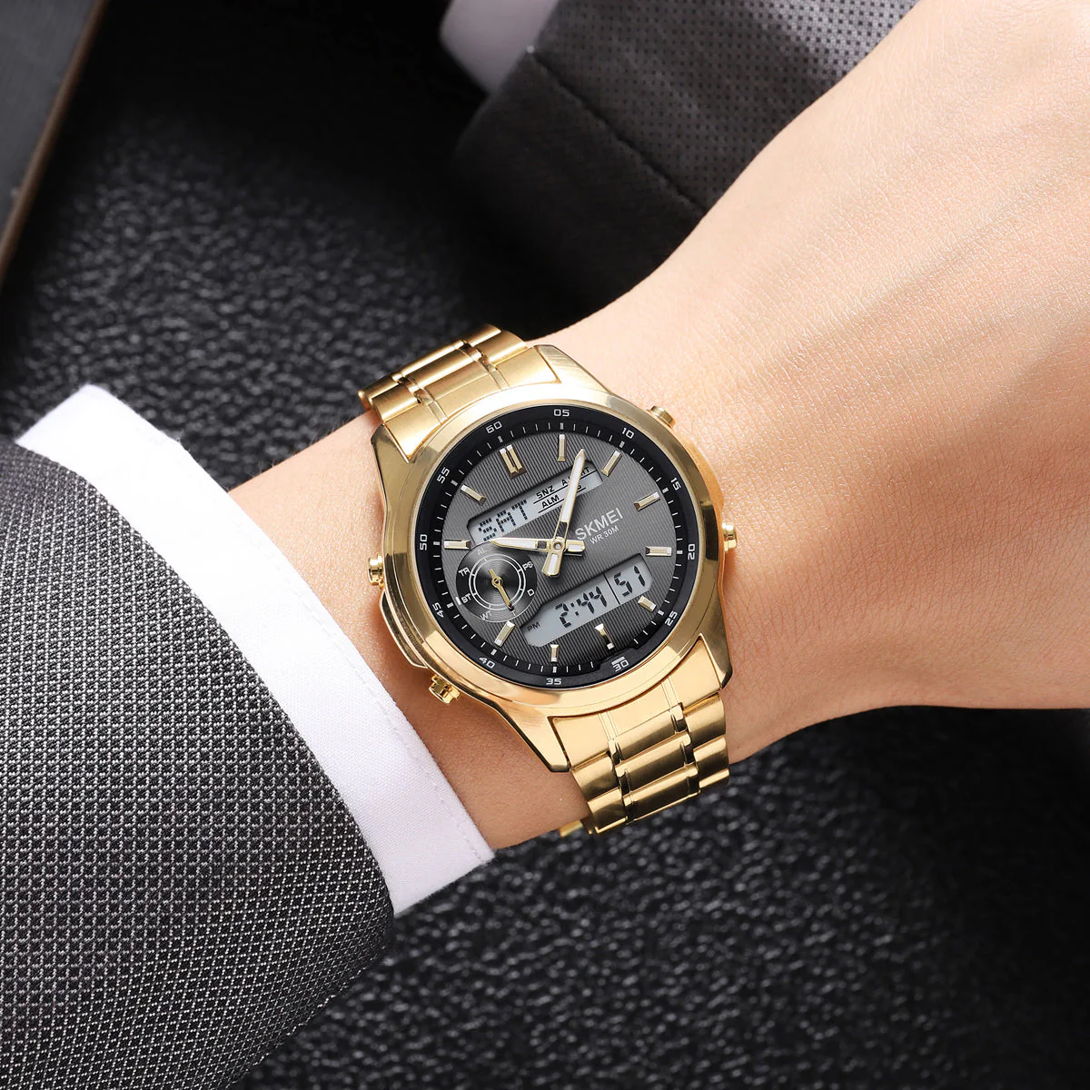 2284 Reloj skmei para hombre pulsera de metal - Image 4