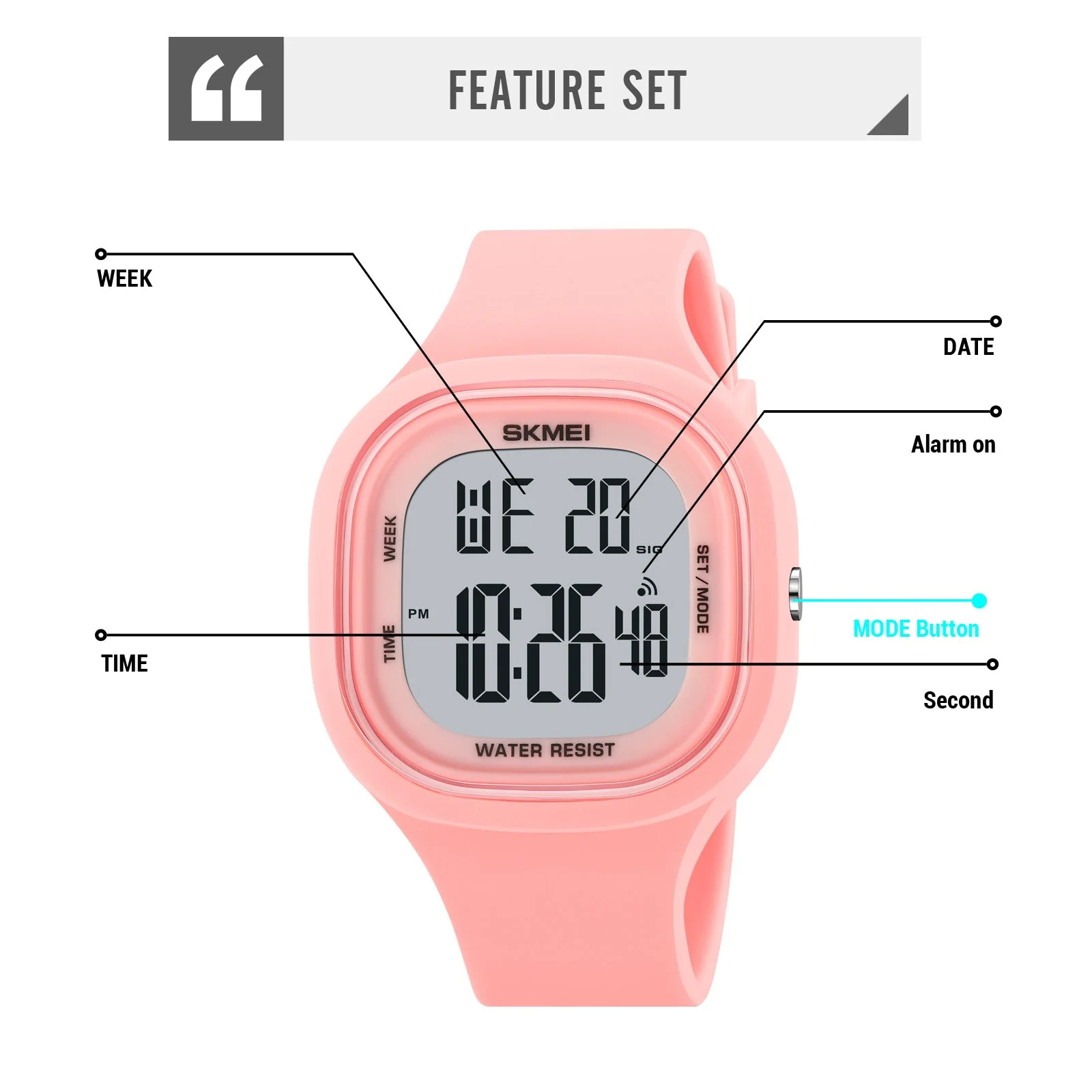 2290 Reloj Skmei para mujer pulsera de caucho - Image 14