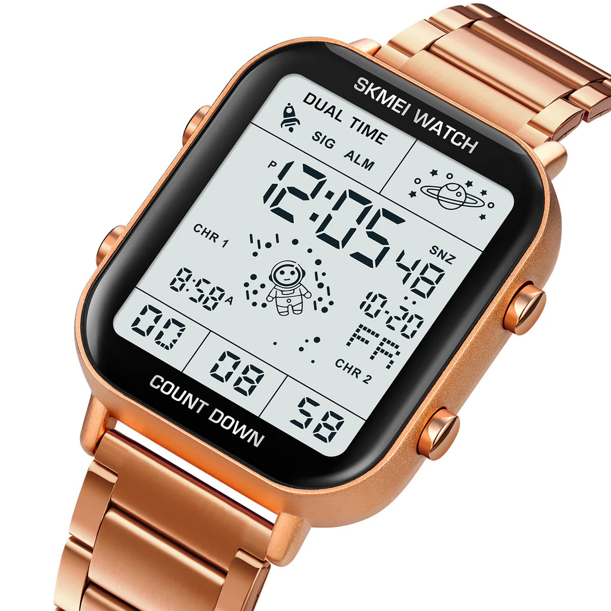 2301 Reloj Skmei para hombre digital pulsera de metal - Image 5