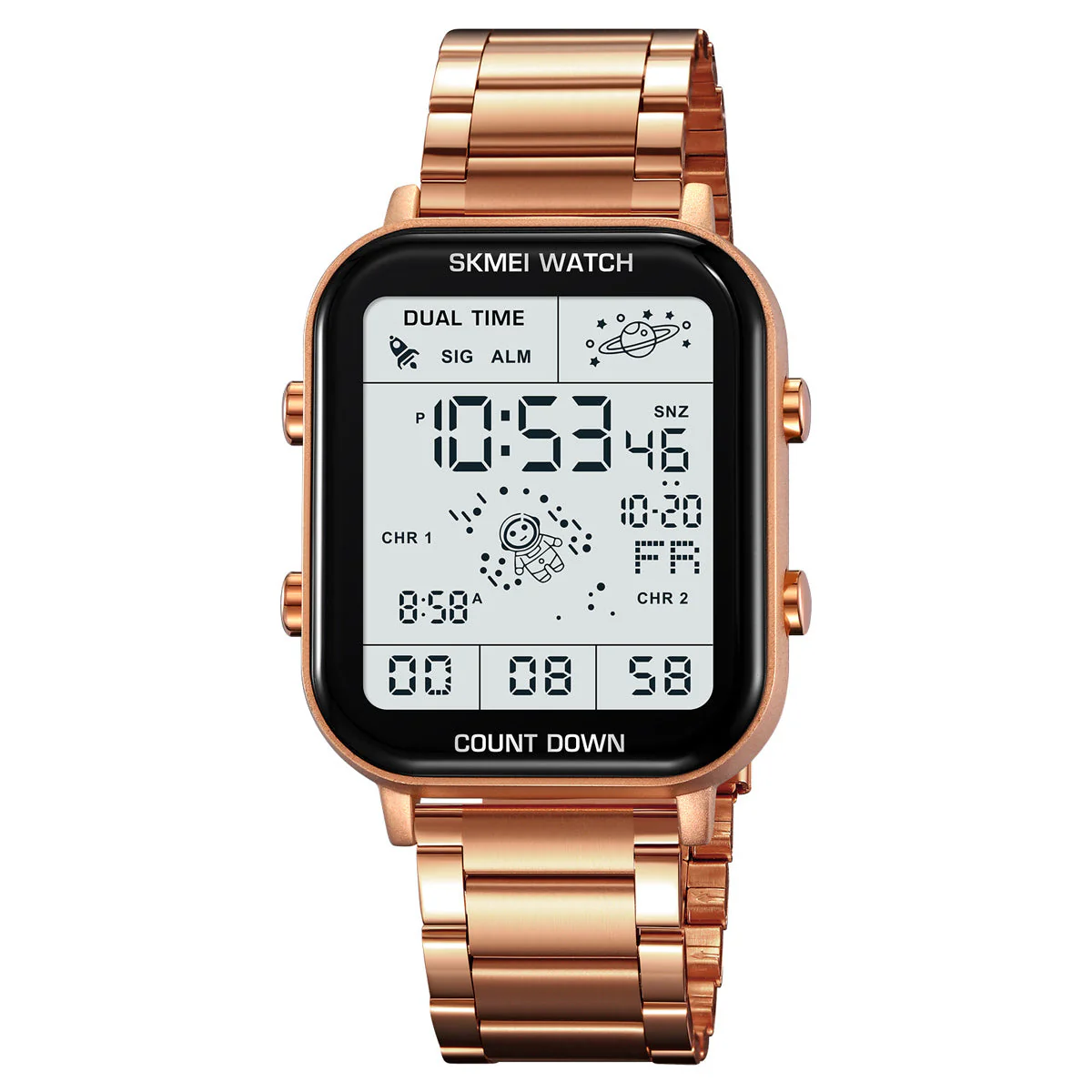 2301 Reloj Skmei para hombre digital pulsera de metal - Image 6