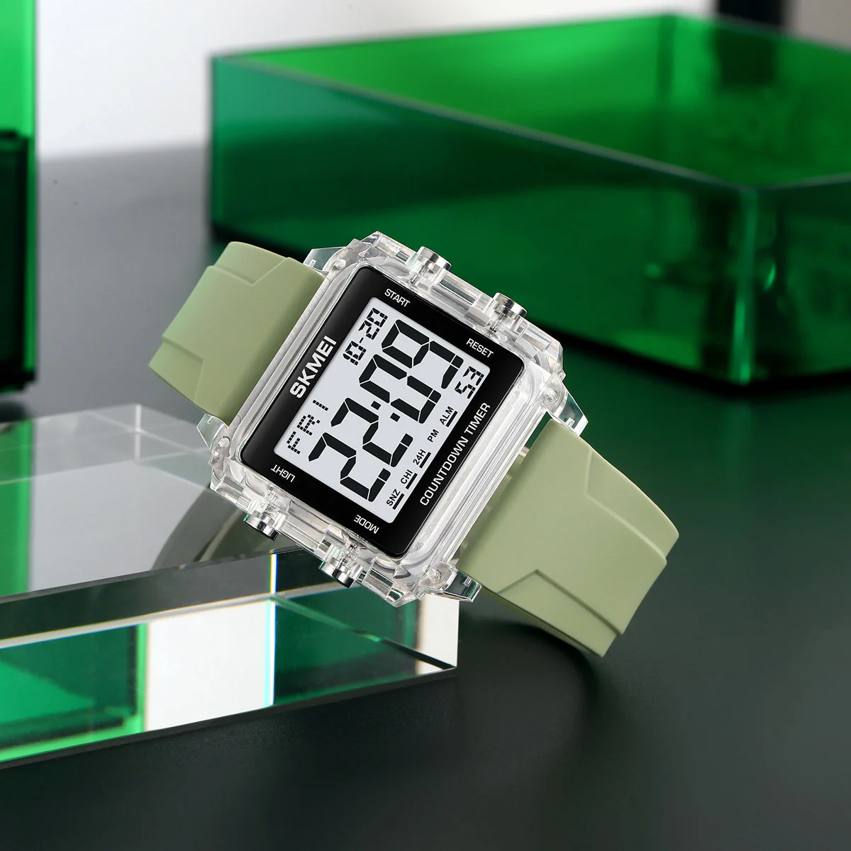 2320 Reloj Skmei para hombre deportivo pulsera de resina - Image 2