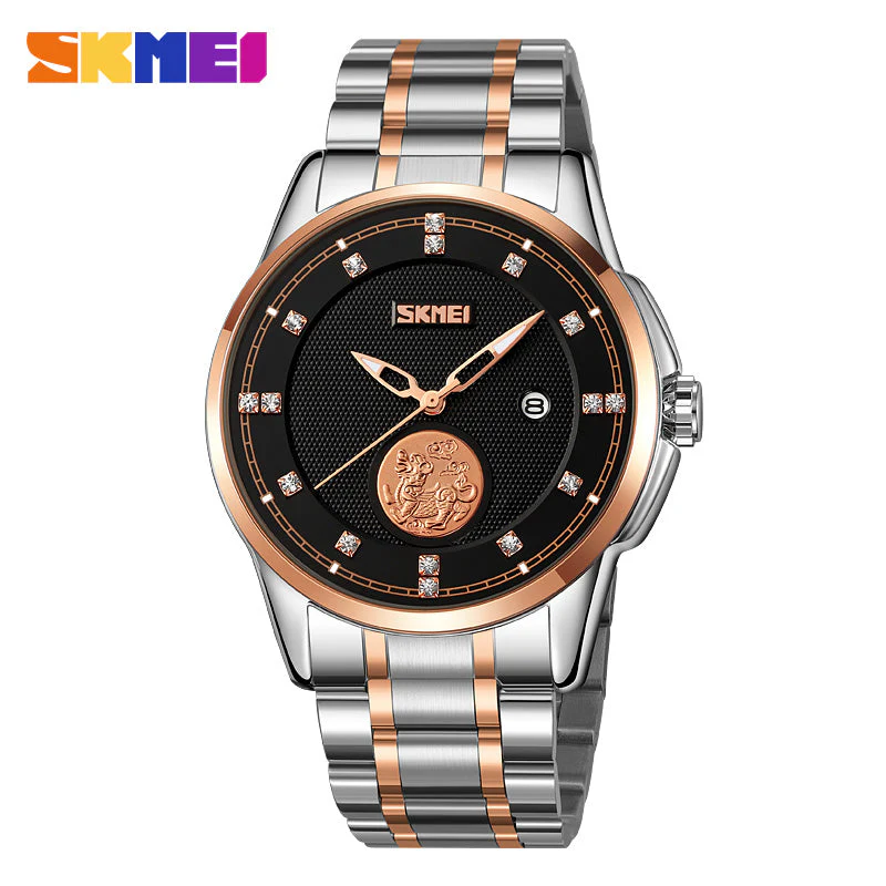 9321 Reloj Skmei para caballero pulsera de metal - Image 5