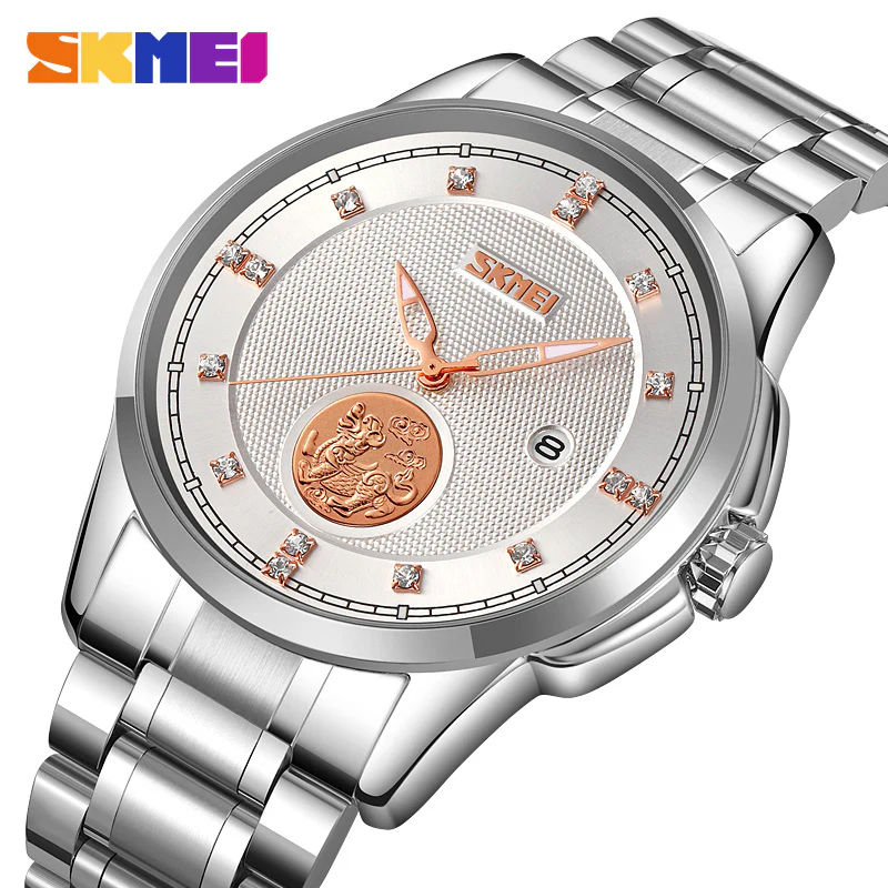 9321 Reloj Skmei para caballero pulsera de metal - Image 7