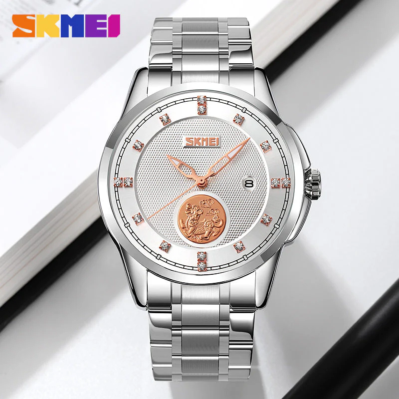 9321 Reloj Skmei para caballero pulsera de metal - Image 8