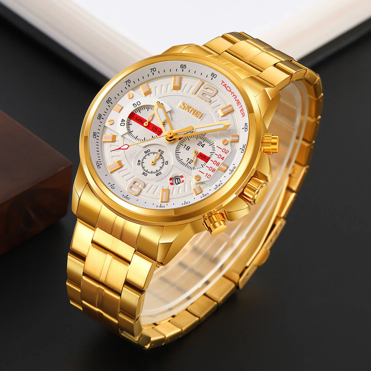 9332 Reloj Skmei para hombre pulsera de metal - Image 2