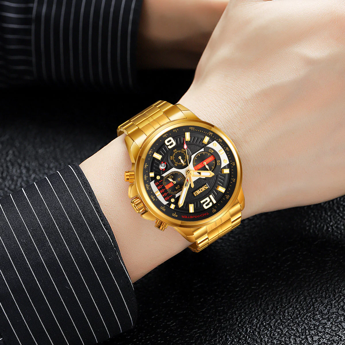9332 Reloj Skmei para hombre pulsera de metal - Image 6