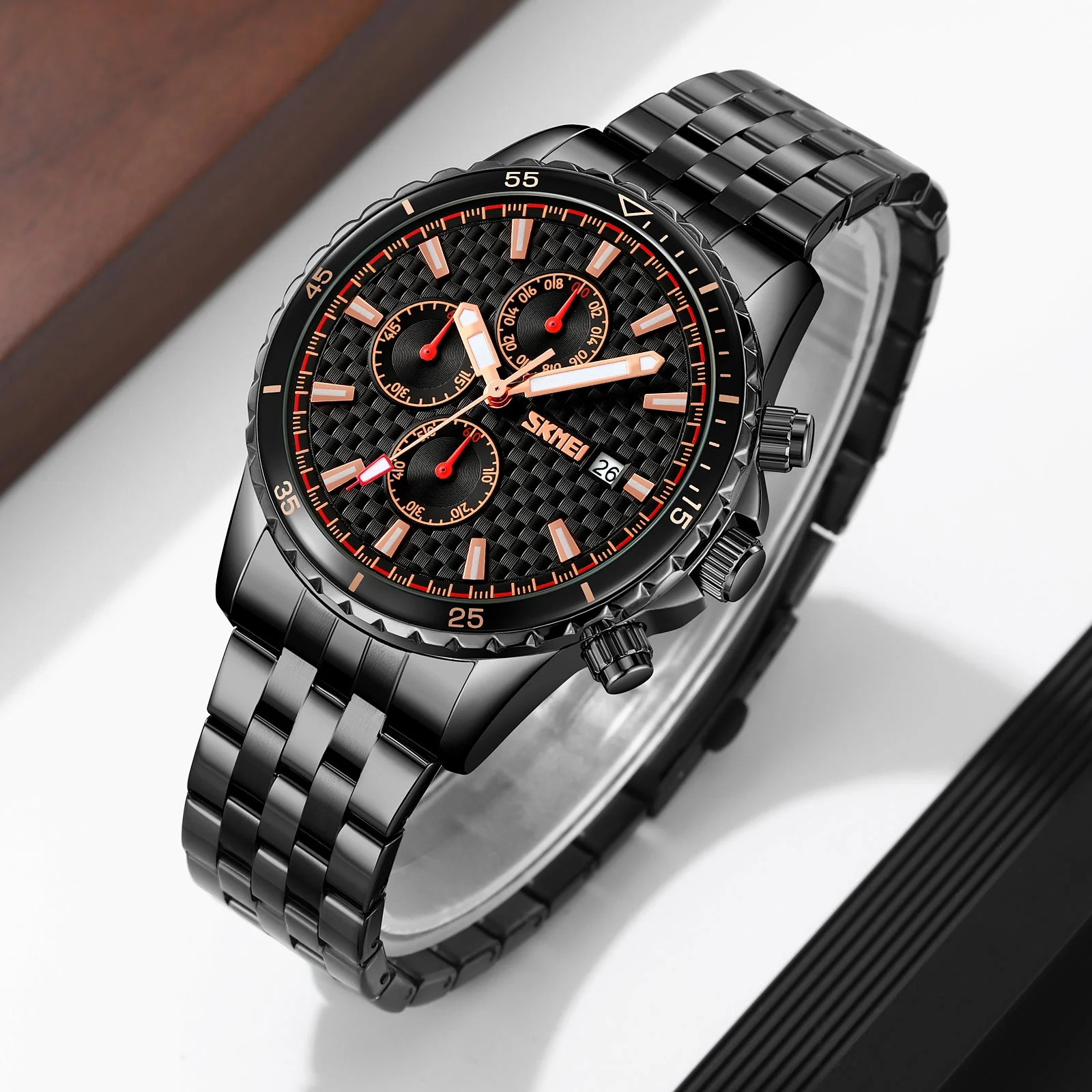 9334 Reloj SKMEI para hombre pulsera de metal - Image 3