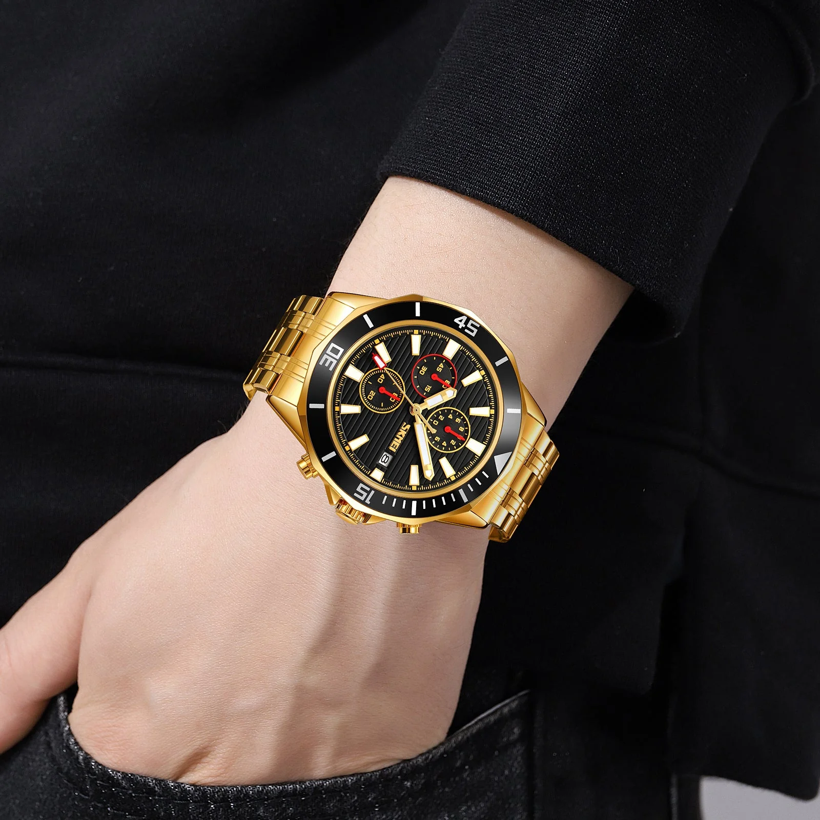 9335 Reloj SKMEI para hombre pulsera de metal - Image 4