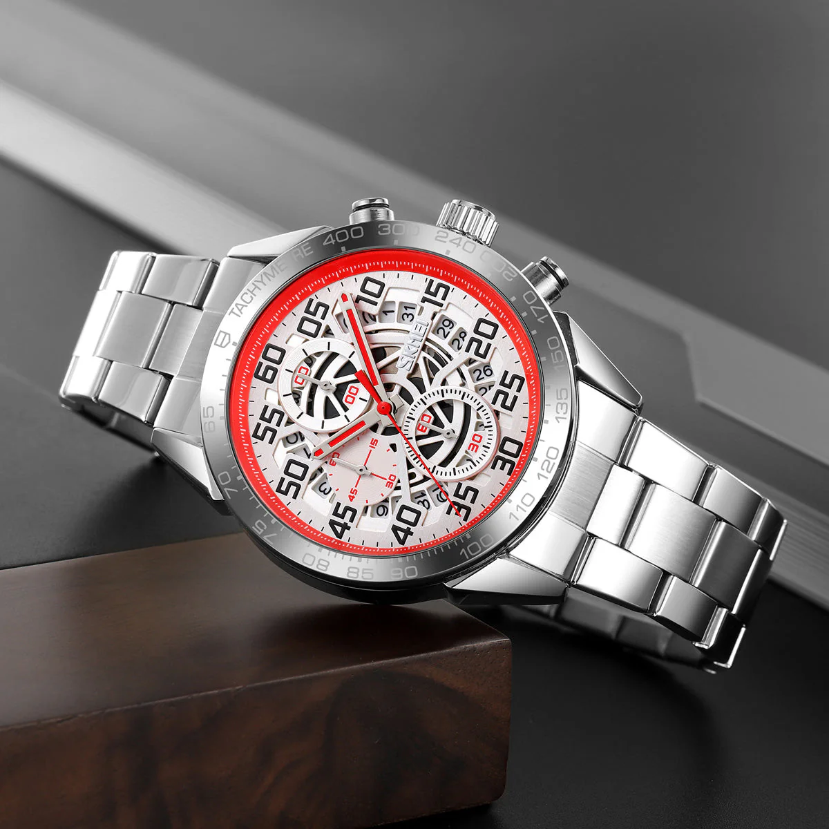 9338 Reloj Skmei para hombre pulsera de acero inoxidable - Image 2