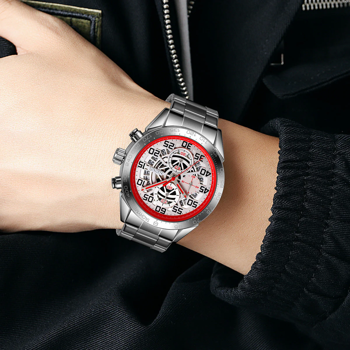 9338 Reloj Skmei para hombre pulsera de acero inoxidable - Image 4