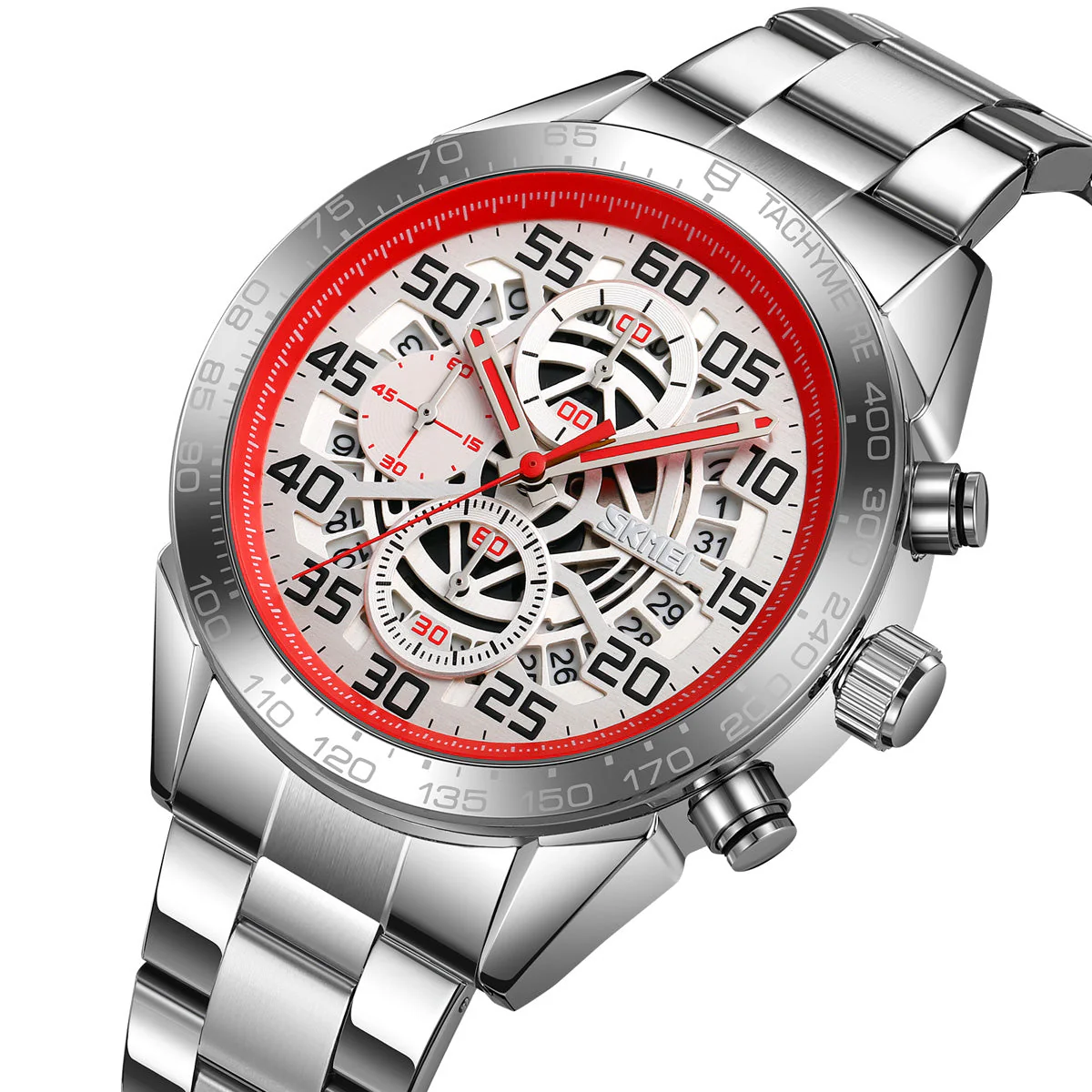9338 Reloj Skmei para hombre pulsera de acero inoxidable - Image 7