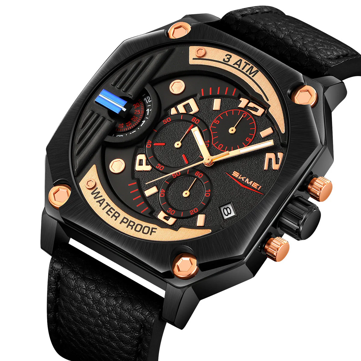 9343 Reloj Skmei para caballero pulsera de piel - Image 11