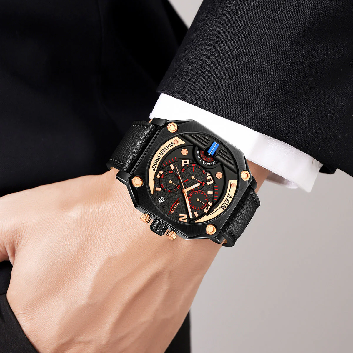 9343 Reloj Skmei para caballero pulsera de piel - Image 13