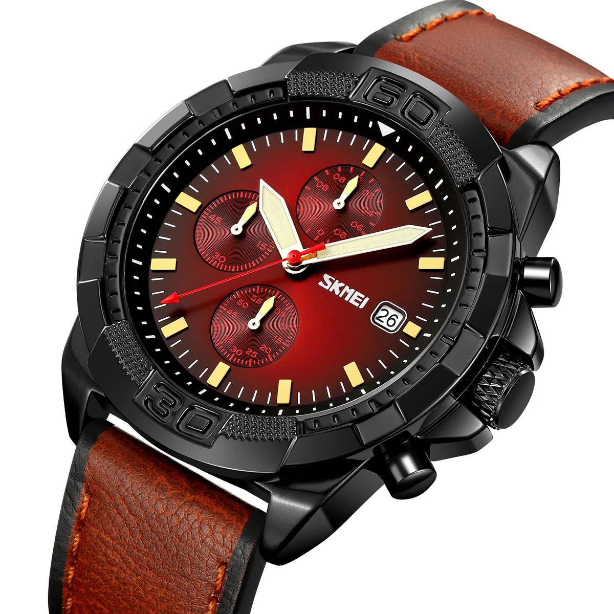 9347 Reloj Skmei para caballero pulsera de cuero - Image 3