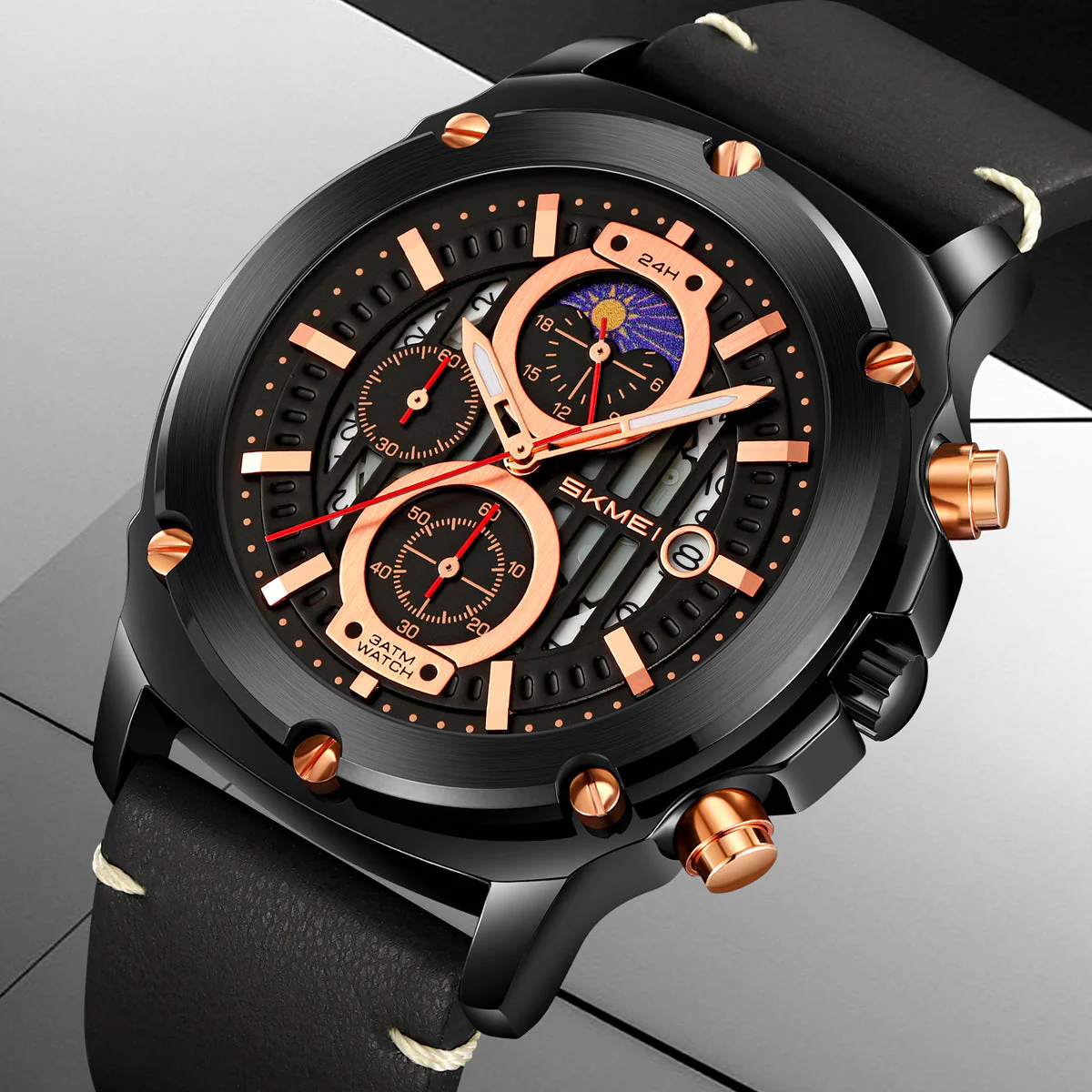 9351 Reloj Skmei para caballero pulsera de cuero - Image 16