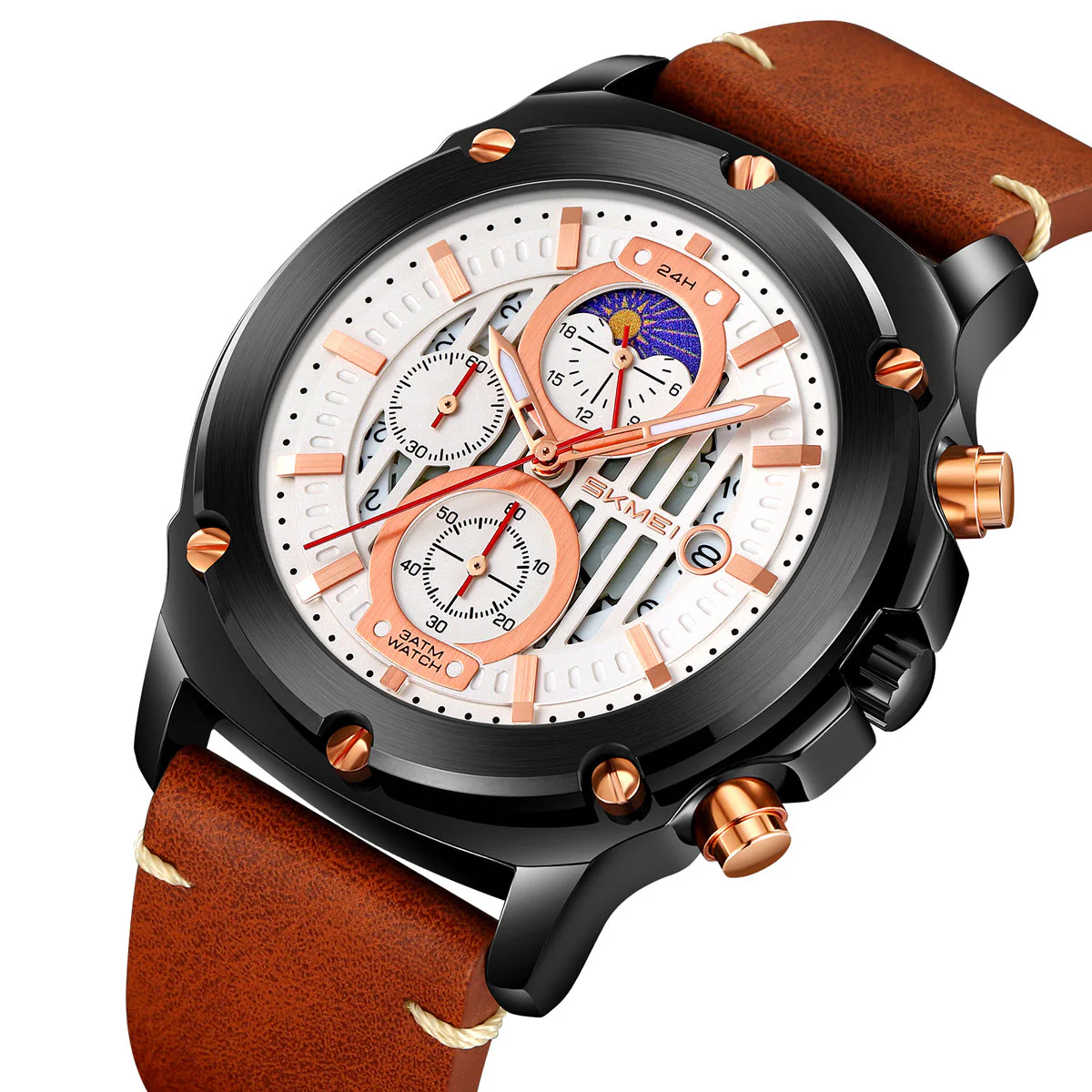 9351 Reloj Skmei para caballero pulsera de cuero - Image 3