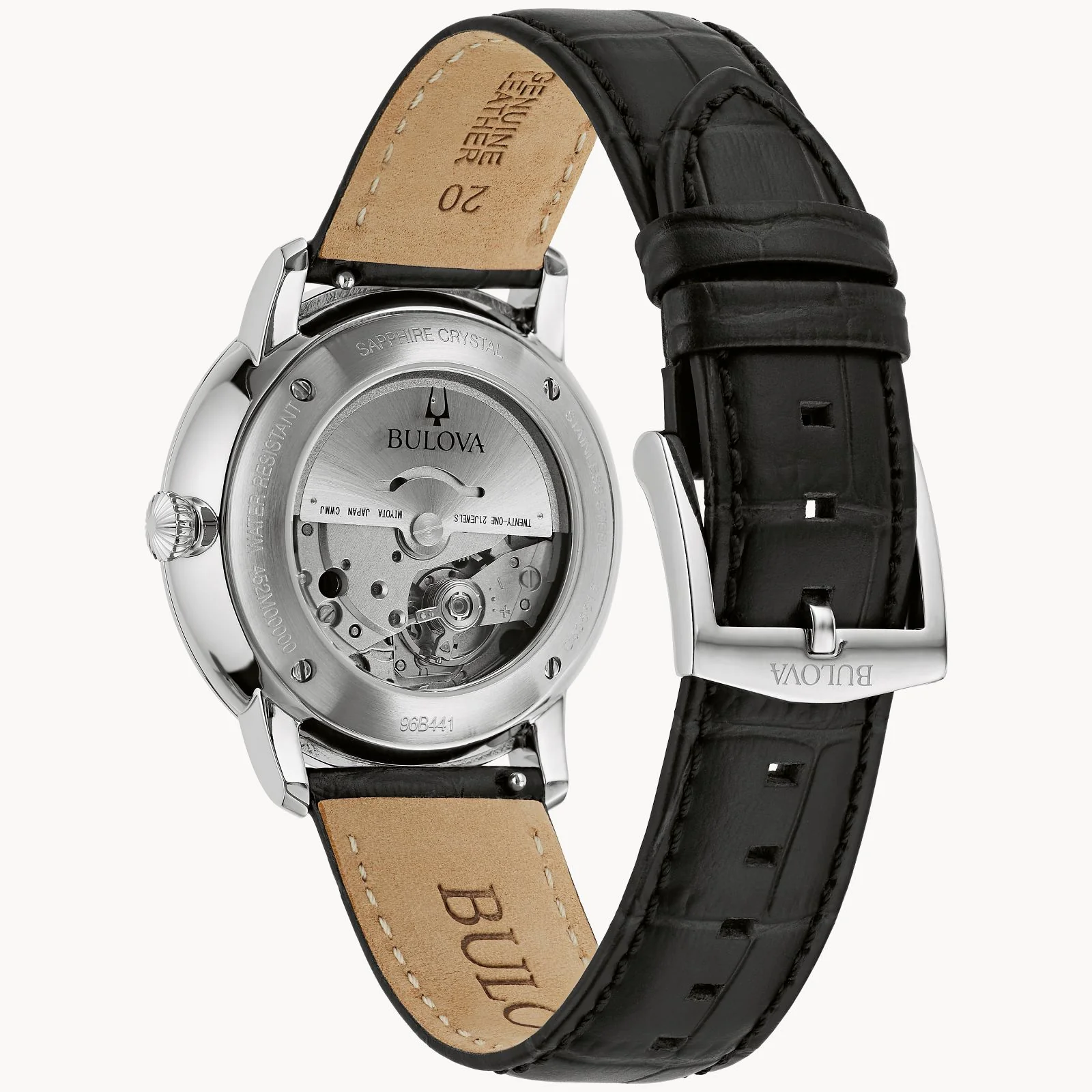 96B441 Reloj Bulova Hudson de caballero pulsera de cuero - Image 3