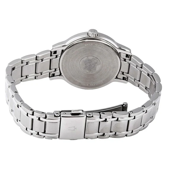 96P185 Reloj Bulova Diamond de mujer con Funda Brillo banda de metal - Image 4