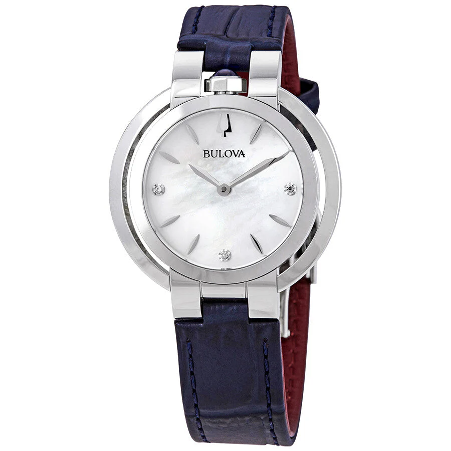 96P196 Reloj Bulova Rubaiyat de señorita correa de cuero - Image 4
