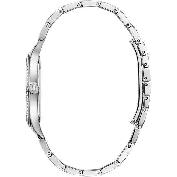 96X145 Reloj Bulova Crystal Mother of Pearl de señorita pulsera de metal 32 mm - Image 3