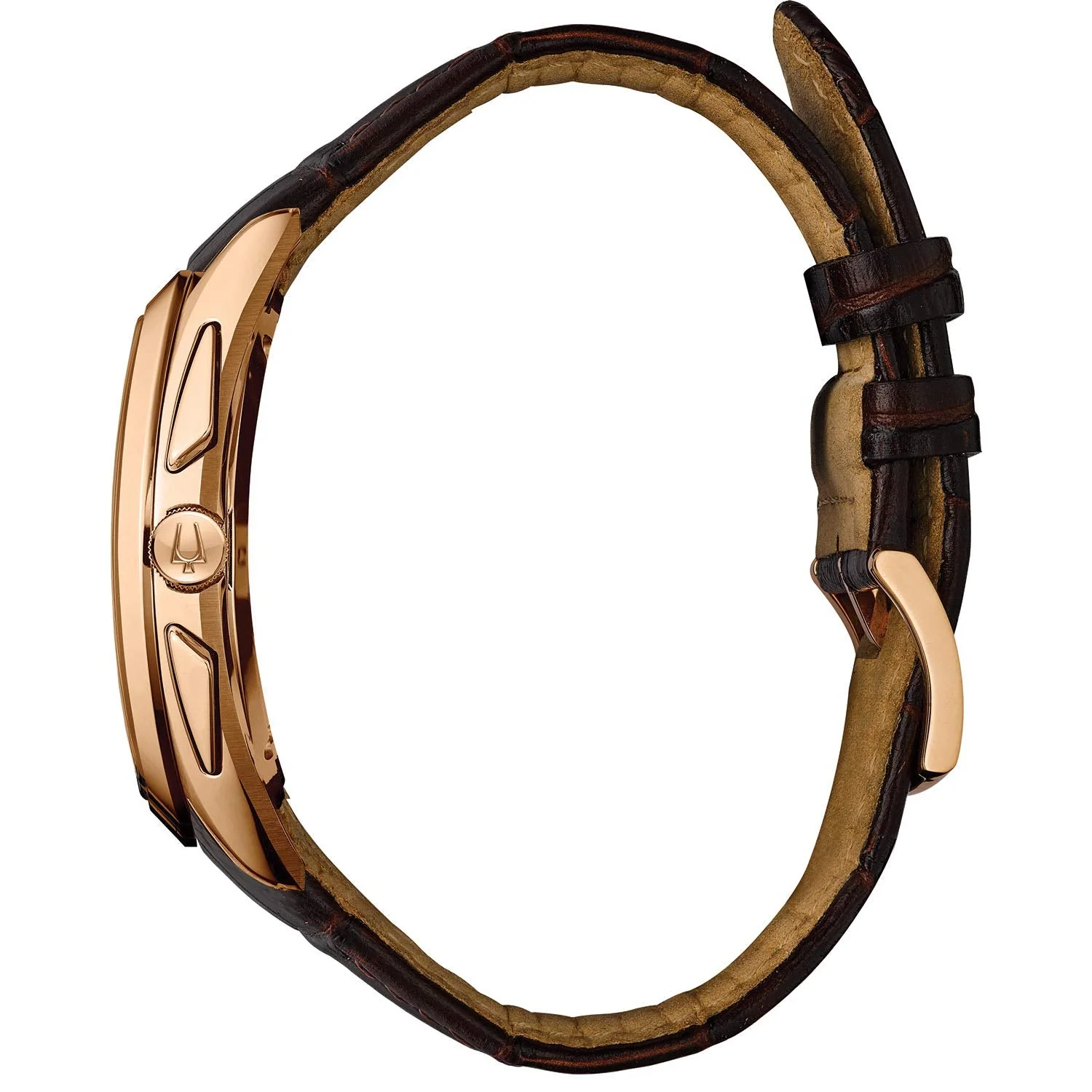 97A124 Reloj Bulova Curv de hombre correa de cuero - Image 2