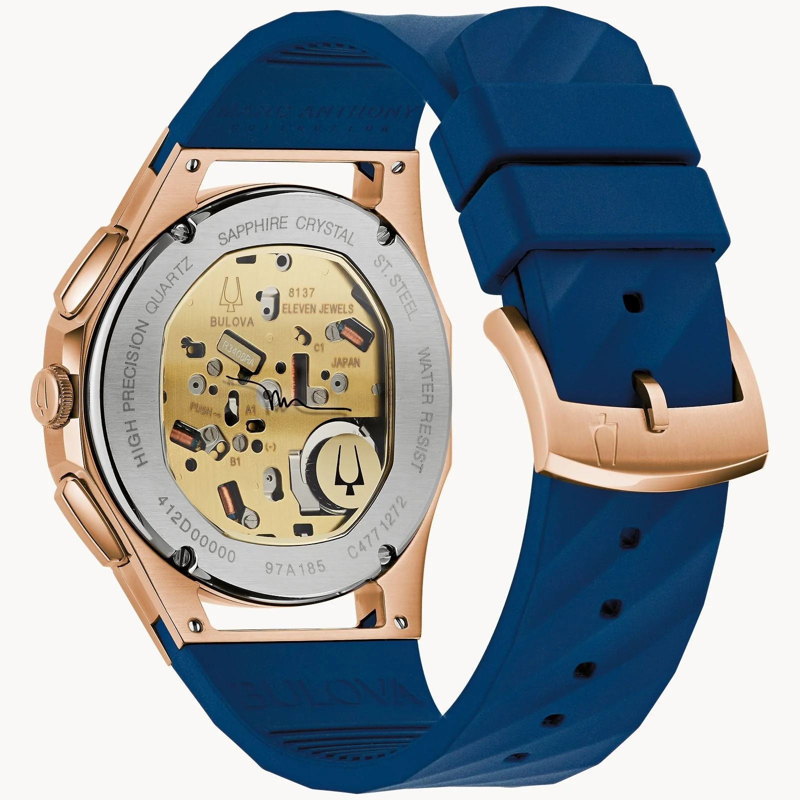 97A185 Reloj Bulova Curv Marc Anthony de hombre banda de resina - Image 4