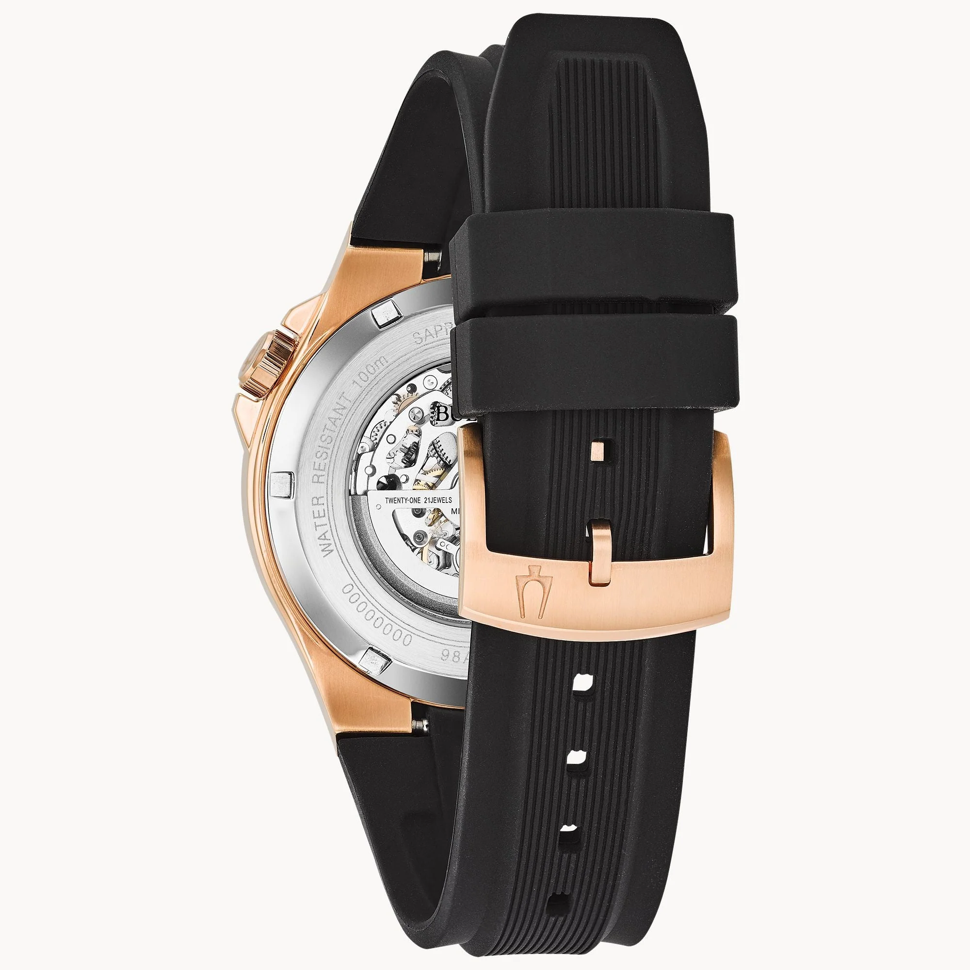 98A177 Reloj Bulova Machine de hombre automático pulsera de resina - Image 3