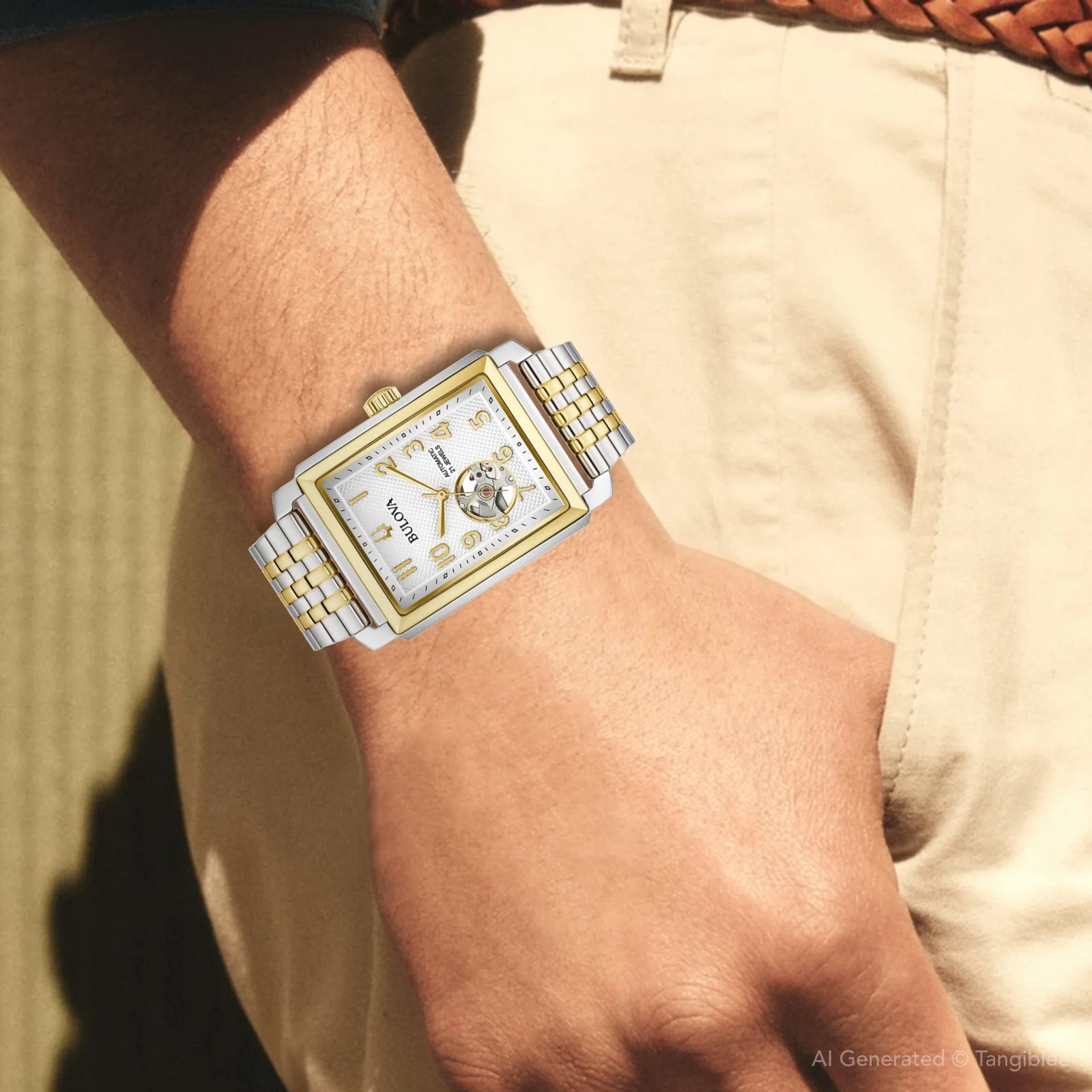 98A308 Bulova Skeleton de hombre pulsera de metal - Image 4