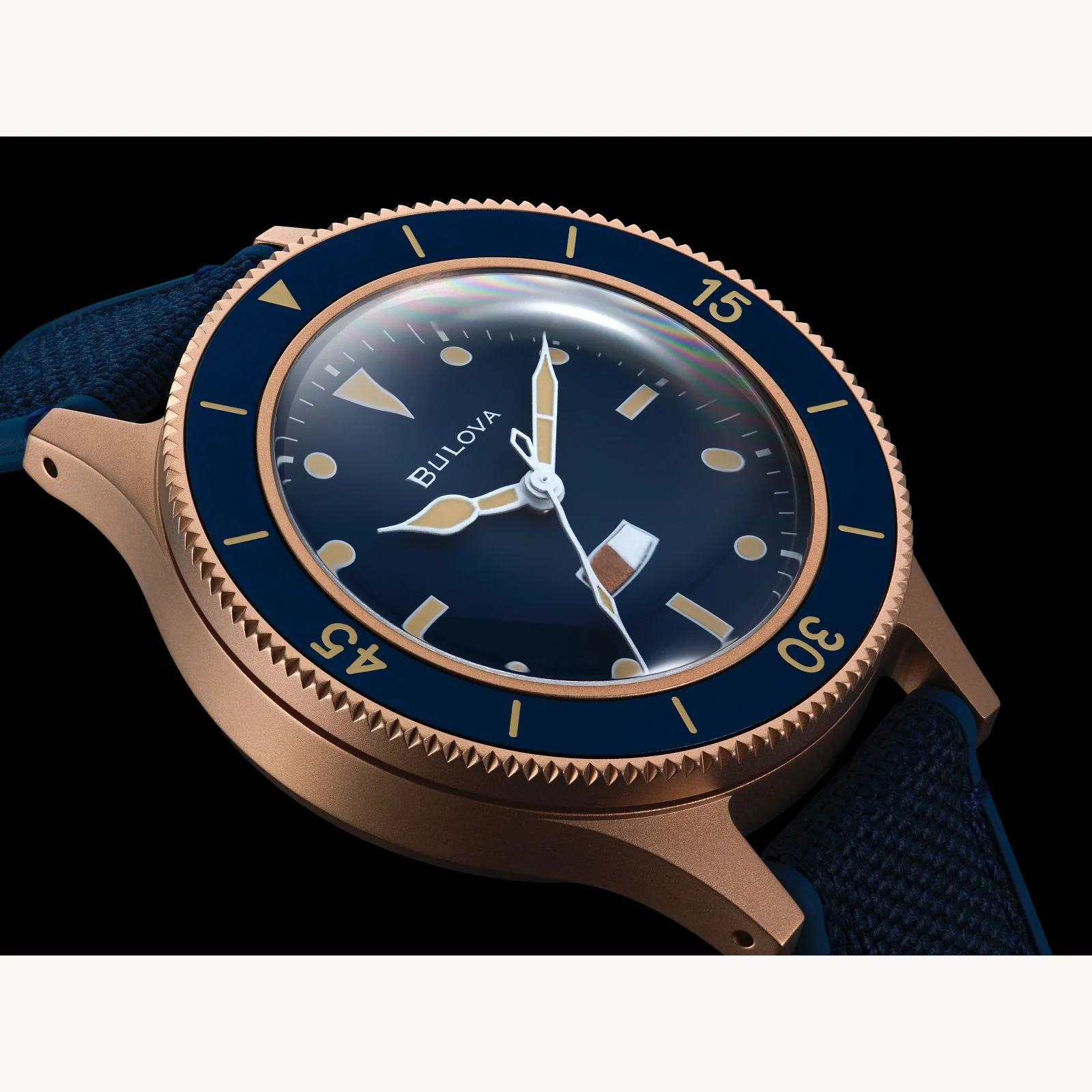 98A325 Reloj Bulova Mil Ships de caballero banda de resina - Image 3