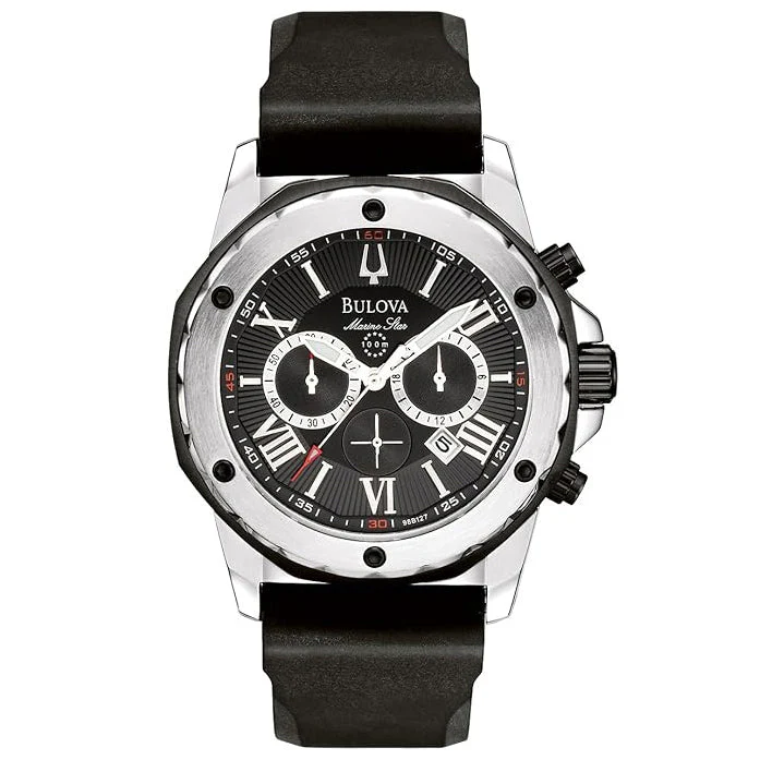 98B127 Reloj Bulova Marine Star de hombre banda de caucho 44mm
